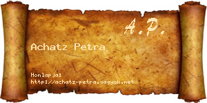 Achatz Petra névjegykártya