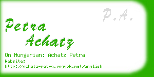 petra achatz business card